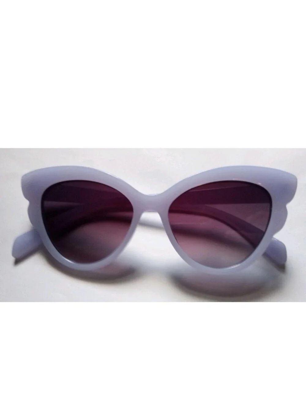 Women's Purple Cat Eye Sunglasses Plastic Frame Gradient Tinted Purple Lenses